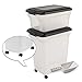 Iris Ohyama, Conteneur / boite à croquettes, set de 2, 20 L & 45 L pour 7,5 & 15 kg hermétique, pelle & roulettes incluses pour croquettes pour chien & chat - Air Tight Food Container ATS-C, Noir