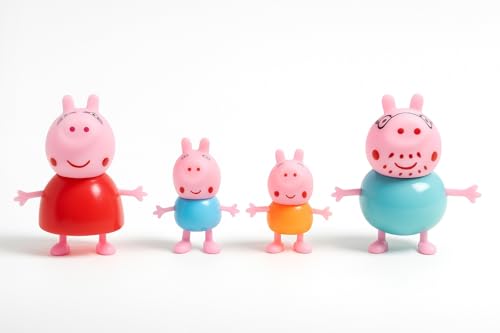 Image of Awestuffs Peppa Pig Family Set of Peppa, George, Daddy Pig, Mommy Pig Pretend Play Set, Best Gift for Kids (Peppa Family) (Assorted Colours)