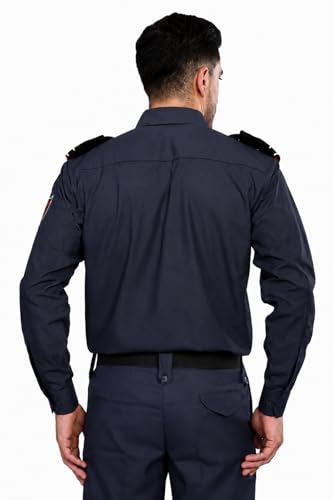 Image of Security Dress for Men | Security Guard Uniform Shirt for Men in Cotton Blend with Epaulettes & Pockets