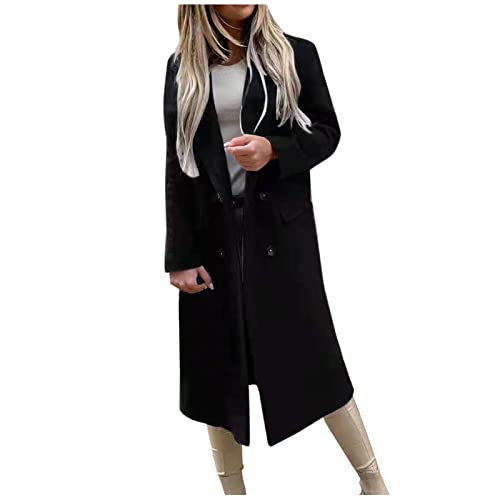 Acheter Manteau En Laine Pour Femme, Mi-long, Col En Fourrure, Simple Face, En Cachemire, Automne Et Hiver