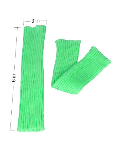 Image of Women Juniors Knitted Leg Warmers 16 inch Neon Colors Dance Halloween Accessory | 80s Party,Yoga Sports Fitness,Warm and Cozy,One Size Fits Most
