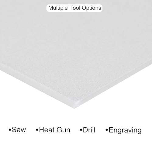 Image of ABS Plastic Sheet 12 x 12 Inch,Flexible Plastic Sheets 1 /12 Inch Thick Thermoplastic Sheet with Leather Texture Transparent for DIY Crafts Decors