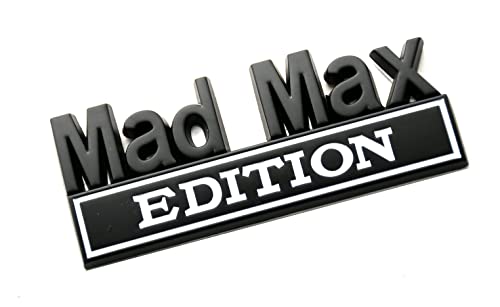 Image of Pair Metal Mad Max Edition Decal Emblems 3D Letters Badge Truck Adhesive Conservative Stickers, Funny Decals Adhesive Letters Fit for Vehicle, Truck, SUV, Door Decoration (White)