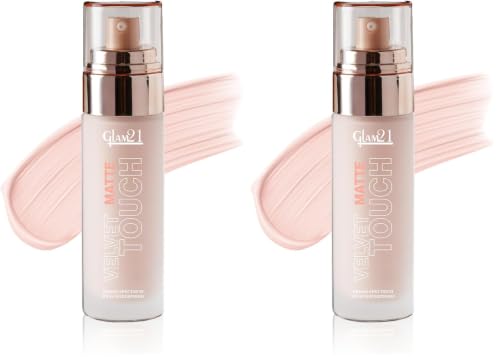 Image of Glam 21 Velvet Touch Oil Control Silk Foundation|Waterproof, High Coverage|Spf 35 Long Lasting|Natural-50Gm, All (Pack of 2)