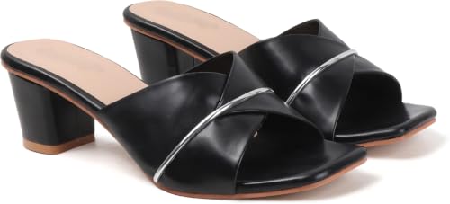 Image of Nowry Women's Chunky Block Heels | Women Comfortable Heel Fashion Sandals for Everyday, Party, Office, Wear