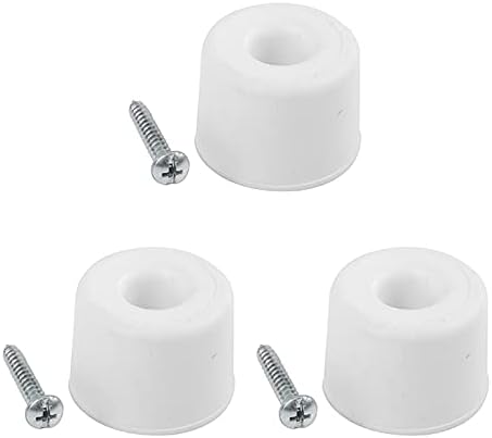 FASTENER TREE 3 Pack Door Stoppers Wall Protector, White Rubber Floor Mount Door Stop for Home, Office, School 1.5"