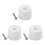 FASTENER TREE 3 Pack Door Stoppers Wall Protector, White Rubber Floor Mount Door Stop for Home, Offi