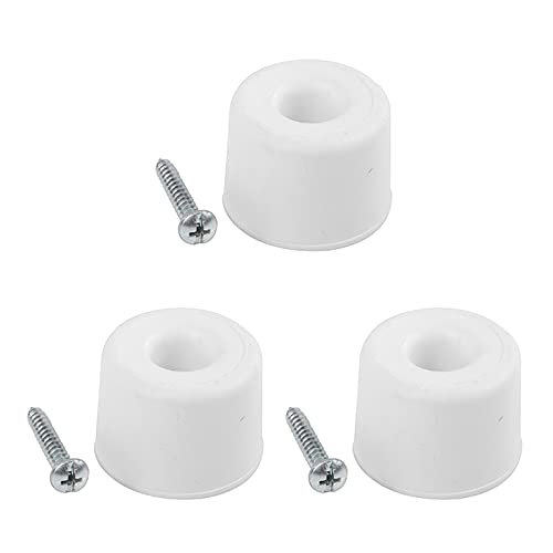 Image of FASTENER TREE 3 Pack Door Stoppers Wall Protector, White Rubber Floor Mount Door Stop for Home, Office, School 1.5"