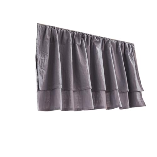 Cortina corta de algodón gris contra miradas en ventanas bajas 2