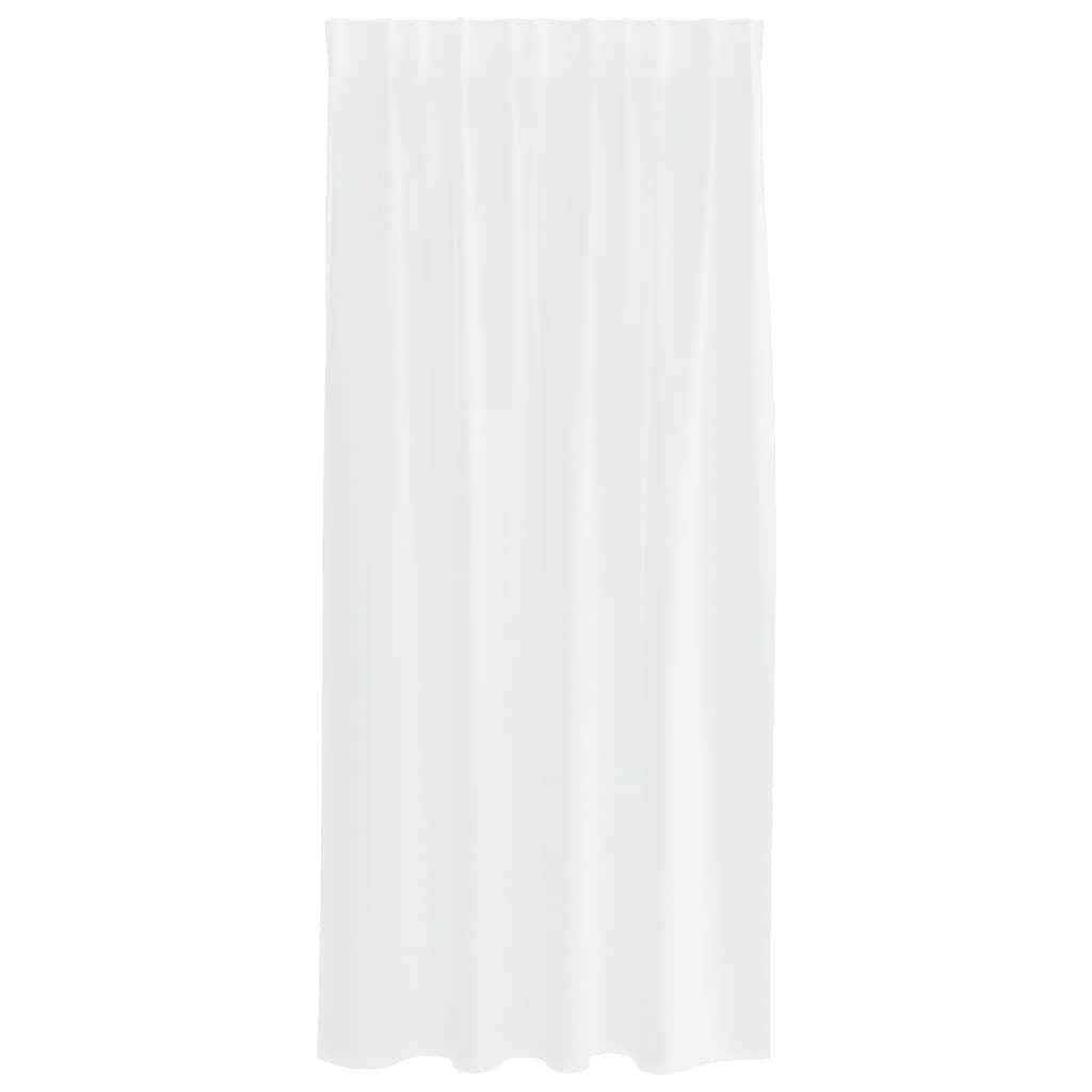 Cortina de gasa blanca de poliéster, 175 x 140 cm, 2 unidades, transparente, con ojales y cinta fruncida, cortina moderna para salón dormitorio, protección visual y protección solar ligera