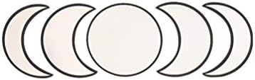 Honio Moon Phase Mirror Set, Easy to Install Boho Moon 5pcs Bright and Spacious Wall Decor Mirrors for Bedroom (Black)