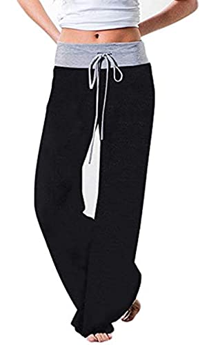 Image of AMiERY Women's Comfy Casual Pajamas Pant Floral Printed High Waist Wide Legs Lounge Pants Trousers