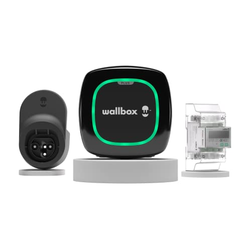 Wallbox Kit Pulsar Plus (Caricabatteria per veicoli elettrici, misuratore di potenza e cavo dock) 22 kW, 5 m, T2 Nero