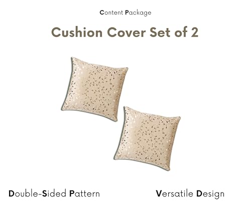 Image of RD TREND Premium Velvet Cushion Covers Set of 2 | Soft Decorative Throw Pillowcases for Sofa, Bed & Living Room | Cushion Cover 18 inch x 18 inch (45x45cm) Cream Caramel
