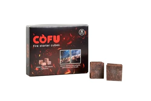 COFU 12pcs Fire Starter for Barbeque Charcoal, Indoor and Outdoor Fire Lighter BBQ Cubes for Home Stove Chimney Professional Barbecue Grill Firepit Smoker Coal Chips Ignition (12 pcs, 150 GMS) (B0CSKLW2Z7) Amazon Price History, Amazon Price Tracker