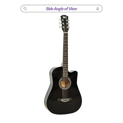 Image of BLUEBERRY B-38C, Acoustic Guitar Kit with Bag, Strap, One Pack Strings And 2 Picks - 38 Inch (Black)