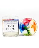 Generic Fruit Loops Aromatherapy Candle - Marbled Wood Wick With 40-60 Hour Burn Time - Handmade Cereal Scented Gift