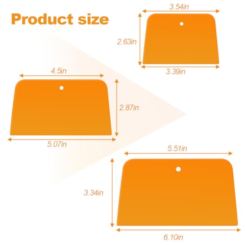 Osilly Car Body Filler Spreaders, 6PCS Plastic Reusable Squeegee Tools for Vehicle Fillers Putties Paint, Automotive Putty Scraper Accessories, Universal for SUV Sedan Truck - Thumbnail 2