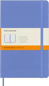 Moleskine Classic Notebook, Notebook With Ruled Pages, Hard Cover and Elastic Closure, Hydrangea Blue, Large, 13 x 21 cm, 240 Pages