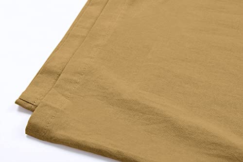 utcoco Men's Cotton Linen Beach Pants Loose Casual Drawstring Wasit Slacks with Pocket 5