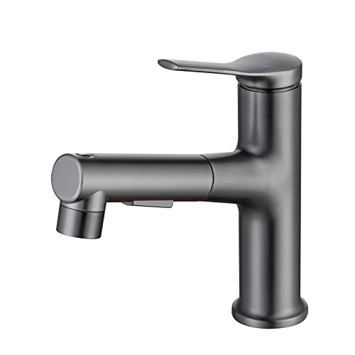 Robinet de lavabo de salle de bains avec pulvérisateur extractible