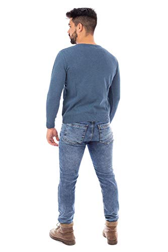 Suéter masculino gola v de malha Sumaré 10429 - Azul M