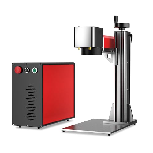 OMTech 30W Fiber Laser Engraver, LightBurn Compatible MOPA Laser Marking Machine with Red Dot Guide for Metal Color Marking, 7