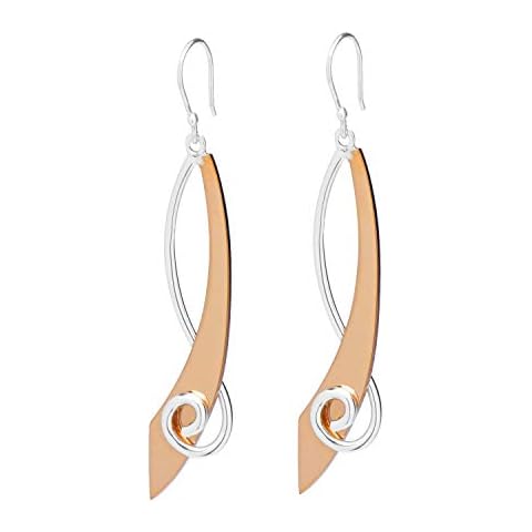 Tianguis Jackson Sterling Silver and Hammered Copper Crossover Swirl Drop Earrings - E0832 Cover