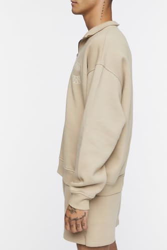 Forever 21 Men's Flocked Still Going Graphic Half-Zip Pullover3