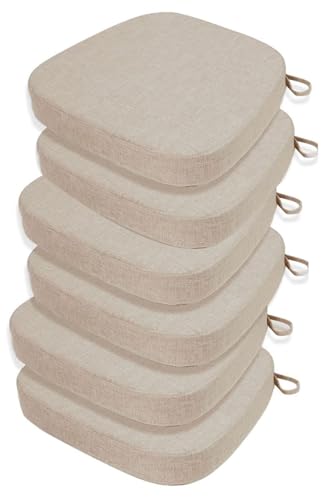 Lot de 6/4/2 Coussins de Chaise D'intérieur Mousse Mémoire Coussins de Siège Antidérapant Galette de Chaise Déhoussable pour Intérieur/Extérieur, Salle...