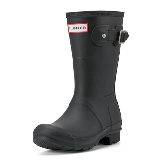 HUNTER Women's Original Short Rain Boot,Black Matte,8 B(M) US