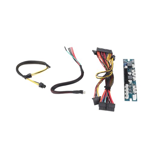 lyrlody Módulo de Fuente de Alimentación 300W 12V DC Condensador Sólido Industrial Mini ITX Fuente de Alimentación con Protección contra Sobrecorriente Cable ATX de 24 Pines para Caja HTPC POS 1U