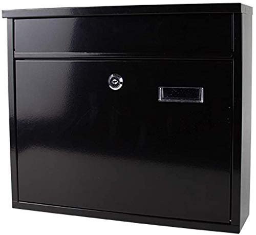 Boîte aux lettres murale anthracite en tôle galvanisée avec serrure