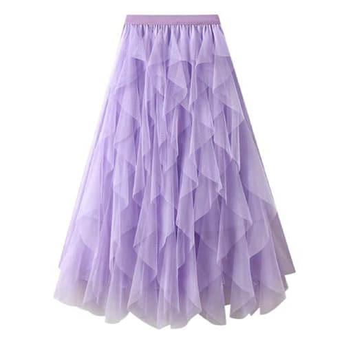 Soupliebe Damen Tüllrock Retro Karneval Kostüm Tüllrock - Lang Minirock Petticoat Unterrock Mit Pailletten Sternen Tutu 50Er Party, Rapunzel...