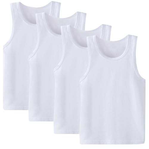 2-10 Years Boys Vest Kids Tank Tops Cotton Shirt Sleeveless Soft Breathable Toddler Children Undershirts 4 Pack