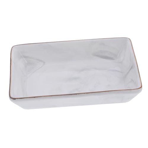 Alipis Assiette Céramique Marbrée Plateau de Rangement Bijoux pour Présentation Assiette à Motif Marbre pour Salle de Bain