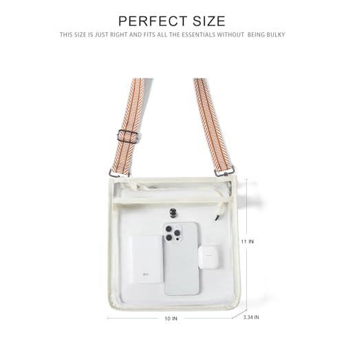Image of Bluome Clear Bag for Stadium Events 12x12x6, Clear Purses Stadium Bag Crossbody Purses for Concerts Football Games Travel