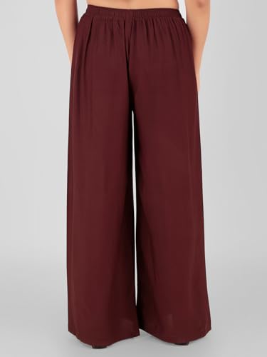Image of Go Gazab - Stylish Women's Palazzo: Trendy Rayon Solid Color Ethnic Wear Palazzo