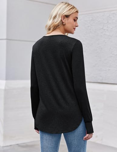 Zeagoo Womens Tunic Tops to Wear with Leggings Long Sleeve Crew Neck Thumb Hole Shirts Loose Tshirts Fall Clothes4