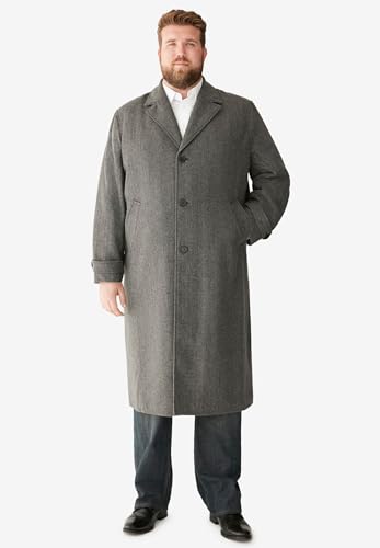 KingSize Men's Big & Tall Tall Wool-Blend Long Overcoat4