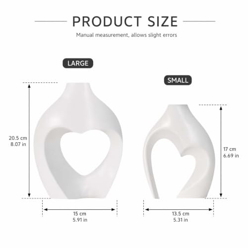 Jarrones blancos para decoración de mesa estables que no se vuelcan 3