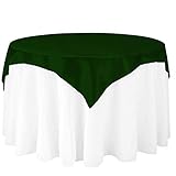 LinenTablecloth 60-Inch Square Satin Overlay Hunter Green