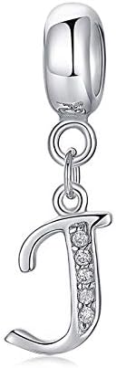 Alphabet Charms 925 Sterling Silver Letter Initial A-Z Charm Beads fit pandora for Bracelet