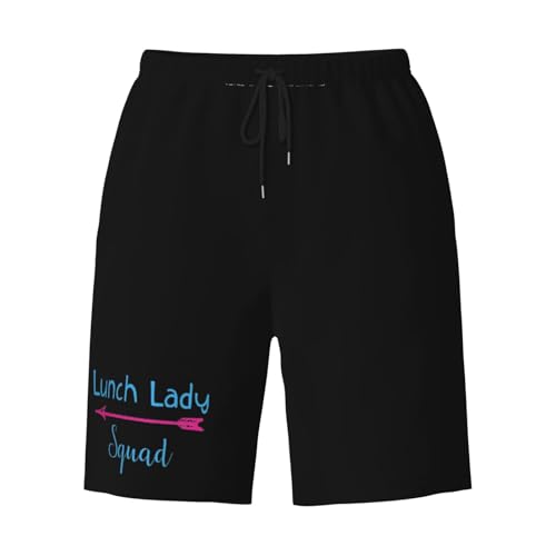 Lunch Lady Squad Men's Quick-Dry Board Shorts 7" - Swim Trunks Summer Hawaii Beach3