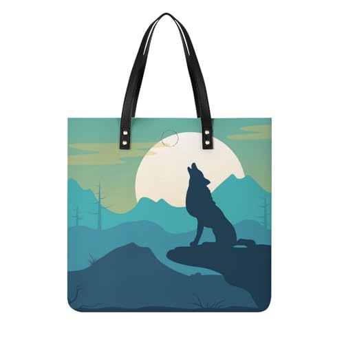 Tote bag femme Lune Du Loup grand sac à main shopper pour le voyage et le quotidien