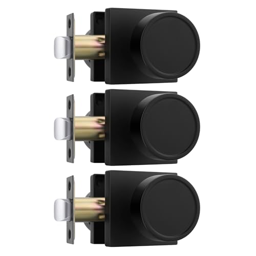 Image of Goldenwarm Matte Black Door Knobs Passage, Closet Door Knob Zinc Alloy, Contemporary Black Interior Door Knobs for Hallway, 3 Pack