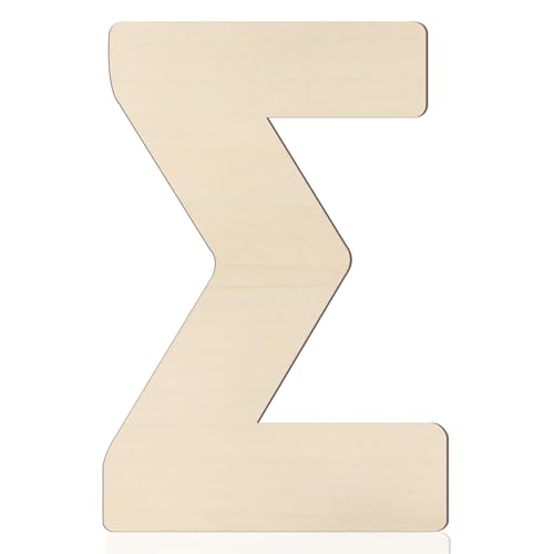 Wooden Greek Letters 8 inch Wood Letter Sigma Unfinished Wooden Alphabet Letters for Wall Decor Crafts DIY Painting for Sorority Fraternity Gifts Classroom Education Nursery Wall Art