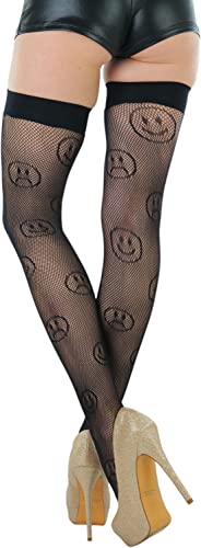 Image of ToBeInStyle Women's Sexy Nylon Versatile Fine Fishnet Thigh High Stockings w /Opaque Band