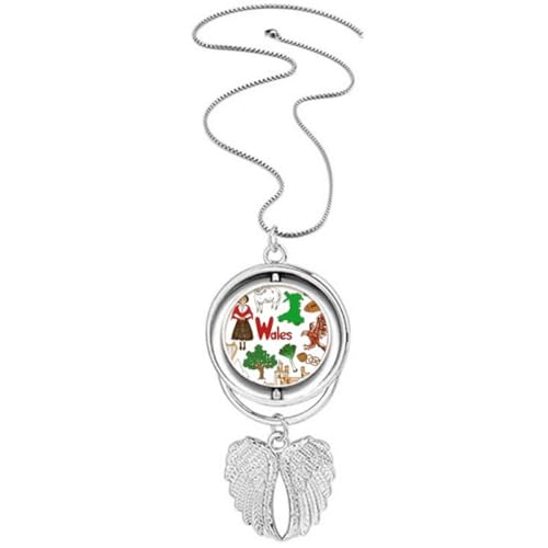 Collier drapeau du Pays de Galles ailes d'ange idée cadeau idéale pour anniversaire et fête