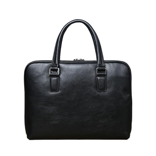 Sacoche en cuir de vache véritable marron pour ordinateur 14" - L'élégance vintage